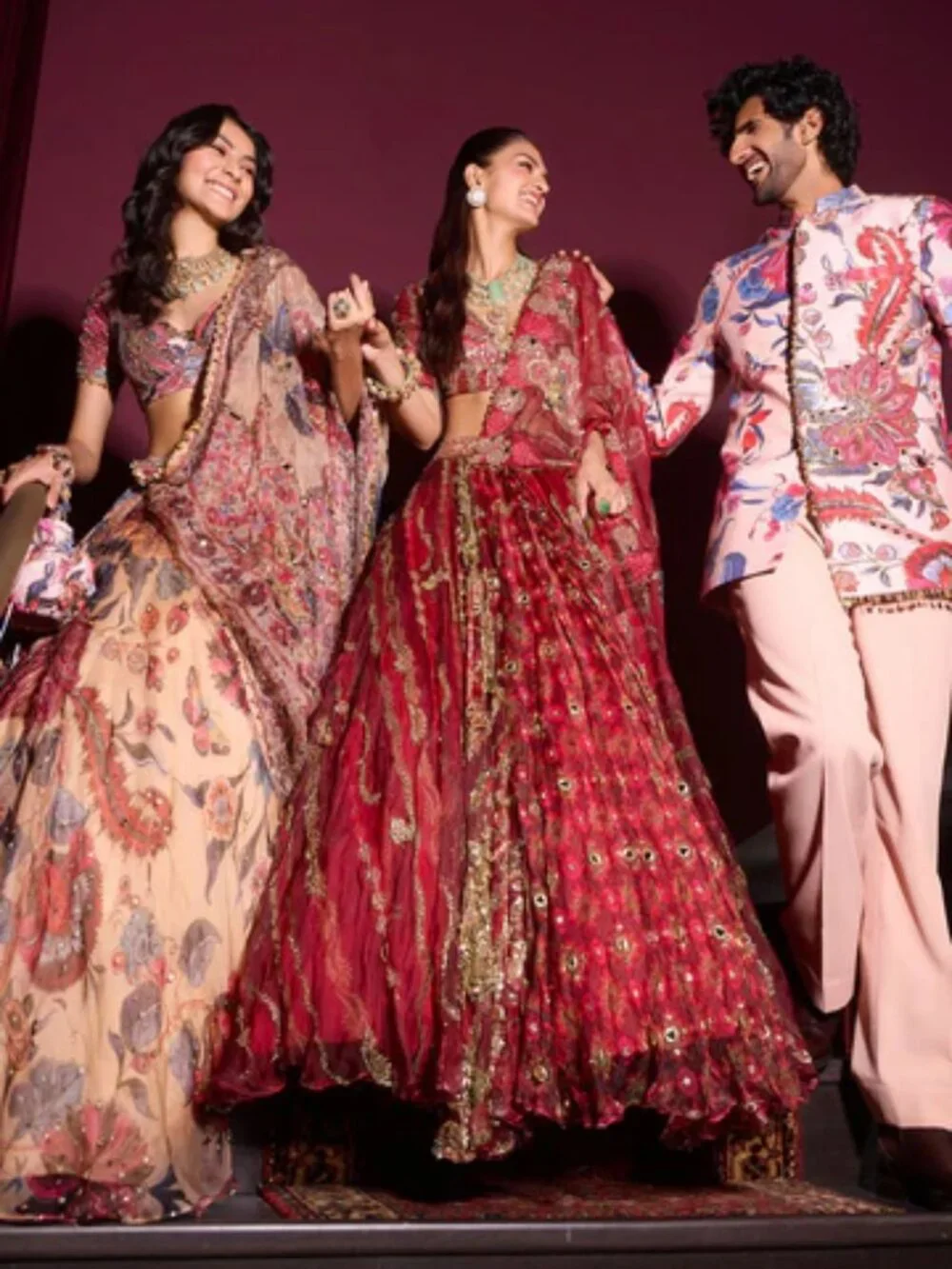 Mahima Mahajan Dark Red Lengha Ehlam with Veil (MMM-WF24-954) - Picture 11 of 12